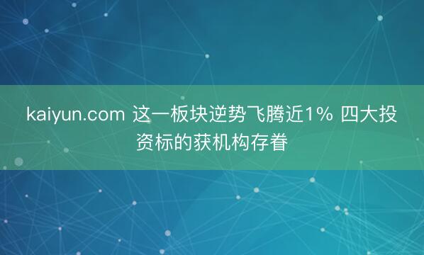 kaiyun.com 这一板块逆势飞腾近1% 四大投资标的获机构存眷